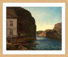 Amaldus Nielsen Print, Olafsundet, Ny-Hellesund (1911) in a light oak frame