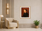 Amaldus Nielsen Print, Portrett (1890) displayed in an Art Deco interior