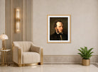 Amaldus Nielsen Print, Portrett av kunstnerens bror Harald (1859) displayed in an Art Deco interior