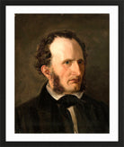 Amaldus Nielsen Print, Portrett av kunstnerens bror Harald (1859) in a black frame