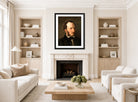 Amaldus Nielsen Print, Portrett av kunstnerens bror Harald (1859) displayed in a Scandinavian living room