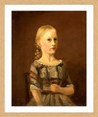 Amaldus Nielsen Print, Portrett av kunstnerens kusine fru Caterine Kamstrup (12 år) (1859) in a light oak frame