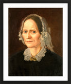 Amaldus Nielsen Print, Portrett av kunstnerens mor (1859) in a black frame
