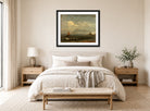 Amaldus Nielsen Print, Regnstemning displayed above a bed