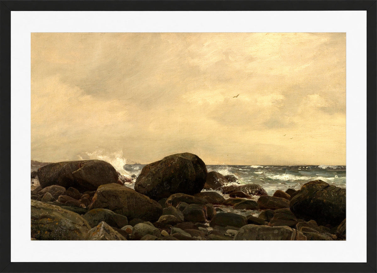 Amaldus Nielsen Print, Regnstemning,Jæren (1894) in a black frame