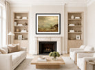 Amaldus Nielsen Print, Regntykke med brenninger displayed in a Scandinavian living room