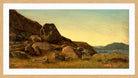 Amaldus Nielsen Print, Sørlandsk landskap (1868) in a light oak frame