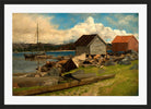Amaldus Nielsen Print, Saanum, Mandal (1858) in a black frame