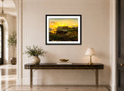 Amaldus Nielsen Print, Salterier, Kinn (1860) displayed above a console table