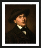 Amaldus Nielsen Print, Selvportrett (1857) in a black frame