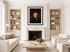 Amaldus Nielsen Print, Selvportrett (1857) displayed in a Scandinavian living room