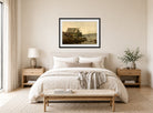 Amaldus Nielsen Print, Sjøbod, Lindesnes (1858) displayed above a bed