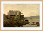 Amaldus Nielsen Print, Sjøbod, Lindesnes (1858) in a light oak frame
