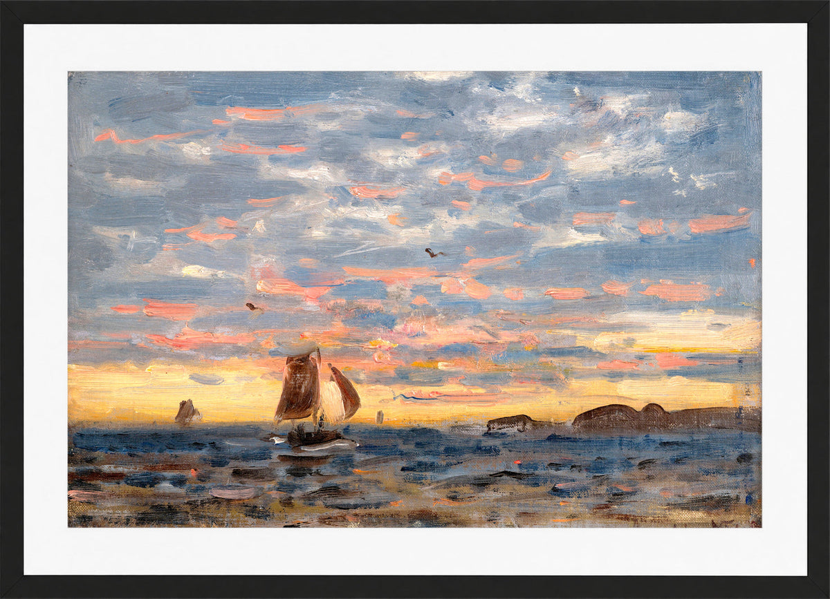 Amaldus Nielsen Print, Skisse (1894) in a black frame