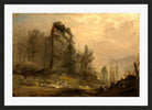 Amaldus Nielsen Print, Skogparti i tåke (1869) in a black frame