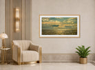 Amaldus Nielsen Print, Skyet vær (1889) displayed in an Art Deco interior