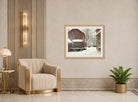 Amaldus Nielsen Print, Snefokk i Majorstuveien 8 displayed in an Art Deco interior