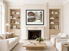 Amaldus Nielsen Print, Snefokk i Majorstuveien 8 displayed in a Scandinavian living room