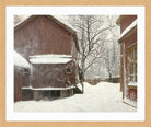 Amaldus Nielsen Print, Snefokk i Majorstuveien 8 in a light oak frame