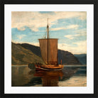Amaldus Nielsen Print, Sognejakt (1865) in a black frame