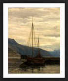 Amaldus Nielsen Print, Sognejekter (1865) in a black frame
