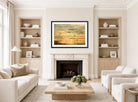 Amaldus Nielsen Print, Sommeraften, Hvaler (1898) displayed in a Scandinavian living room