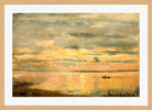 Amaldus Nielsen Print, Sommeraften, Hvaler (1898) in a light oak frame