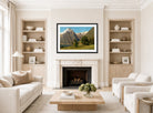 Amaldus Nielsen Print, Sommerdag, Balestrand displayed in a Scandinavian living room