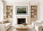 Amaldus Nielsen Print, Spanskesjøen (1860) displayed in a Scandinavian living room