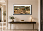 Amaldus Nielsen Print, Stenstudie, Hvaler (1872) displayed above a console table