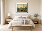 Amaldus Nielsen Print, Strandparti, Hardanger (1870) displayed above a bed