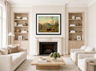 Amaldus Nielsen Print, Strandparti, Hardanger (1870) displayed in a Scandinavian living room