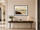 Amaldus Nielsen Print, Strandparti, Hvaler (1896) displayed above a console table