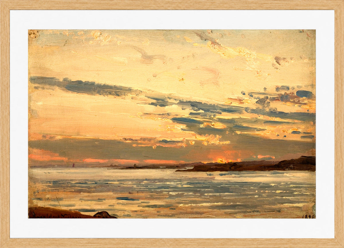 Amaldus Nielsen Print, Studie (1896) in a light oak frame