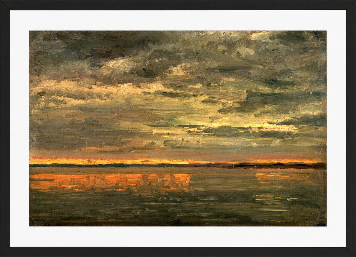 Amaldus Nielsen Print, Svartstille (1898) in a black frame