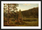 Amaldus Nielsen Print, Tjern, Levanger (1871) in a black frame