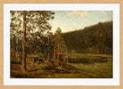 Amaldus Nielsen Print, Tjern, Levanger (1871) in a light oak frame