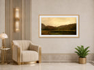 Amaldus Nielsen Print, Tjern ved Rølland, Mandal (1873) displayed in an Art Deco interior