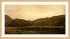 Amaldus Nielsen Print, Tjern ved Rølland, Mandal (1873) in a light oak frame