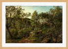 Amaldus Nielsen Print, ‘Ulvegildeskogen’, Mandal (1863) in a light oak frame