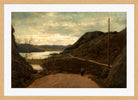 Amaldus Nielsen Print, Ulvegjelsbakken, Mandal (1863) in a light oak frame