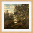 Amaldus Nielsen Print, Ulvegjelskogen, Mandal (1863) in a light oak frame