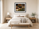 Amaldus Nielsen Print, Vaskegryte (1860) displayed above a bed