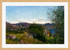 Amaldus Nielsen Print, Ved Gjermundshavn, Hardanger (1859) in a light oak frame