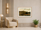 Amaldus Nielsen Print, Ved Oklungen, Porsgrund (1900) displayed in an Art Deco interior
