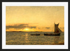 Amaldus Nielsen Print, Ved solnedgang (1916) in a black frame