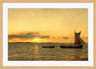 Amaldus Nielsen Print, Ved solnedgang (1916) in a light oak frame