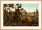 Amaldus Nielsen Print, Ved sundet, Bjelland (1862) in a light oak frame