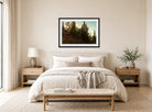 Amaldus Nielsen Print, Vingeråsheia, Telemark (1866) displayed above a bed