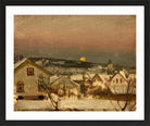 Amaldus Nielsen Print, Vinteraften fra ateliervinduet (1875) in a black frame